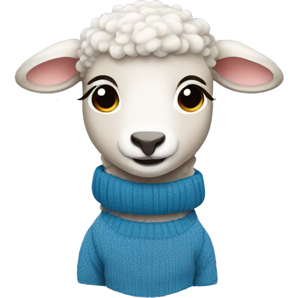 lamb wearing a blue sweater  emoji