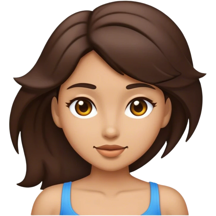 Safe Anatomically correct brunette female body emoji