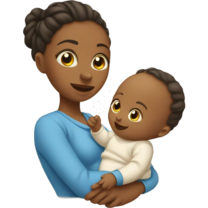 Baby with mom emoji