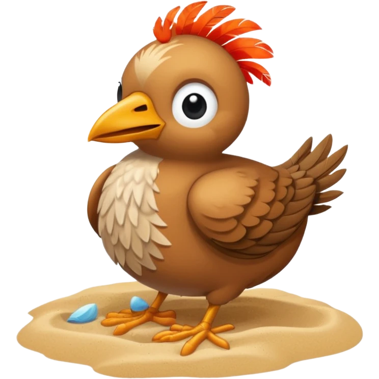Bird with head buried in the sand emoji