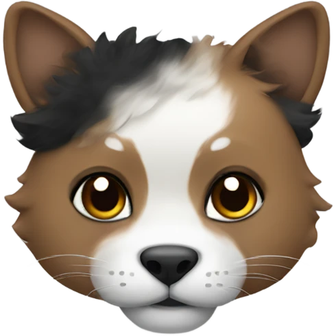 Chinese Crescent with black and white and brown fur emoji