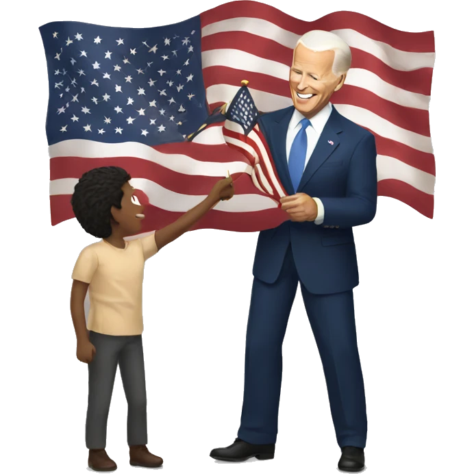 biden handing us flag emoji
