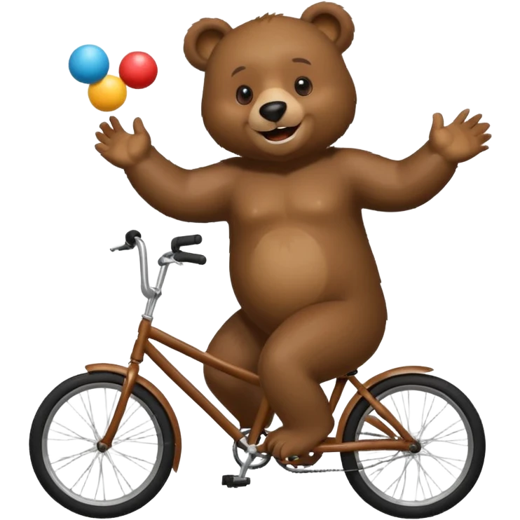 bear riding a bike while juggling emoji