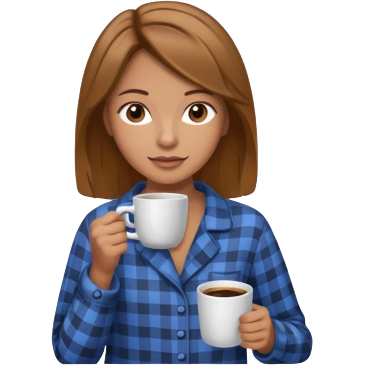 Pijama mujer castaña emoji
