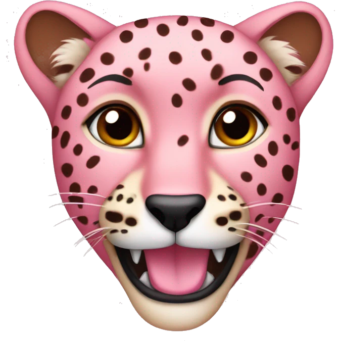 Pink and brown cheetah  emoji