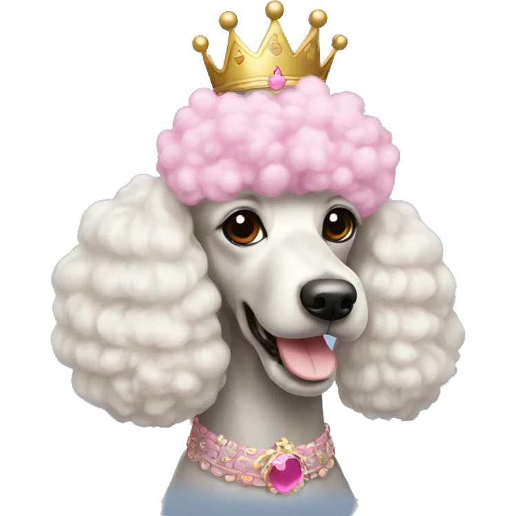 Poodle with a pink crown emoji