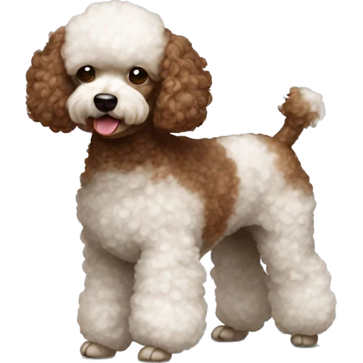 Brown and white toy poodle emoji