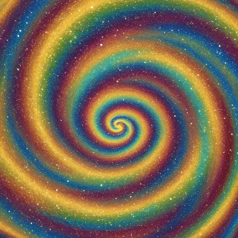 very colorful spiral and sparkle emoji