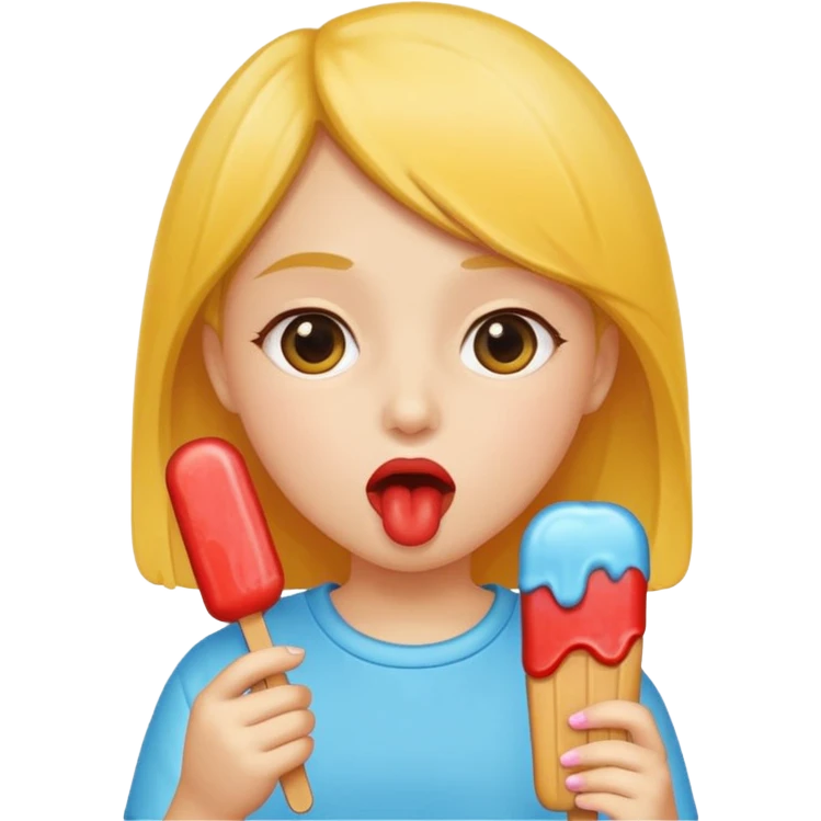 Girl sucking popsicle emoji
