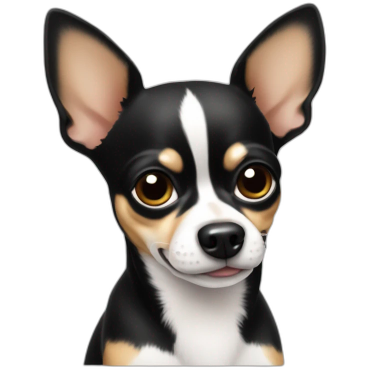 chihuahua black and white emoji