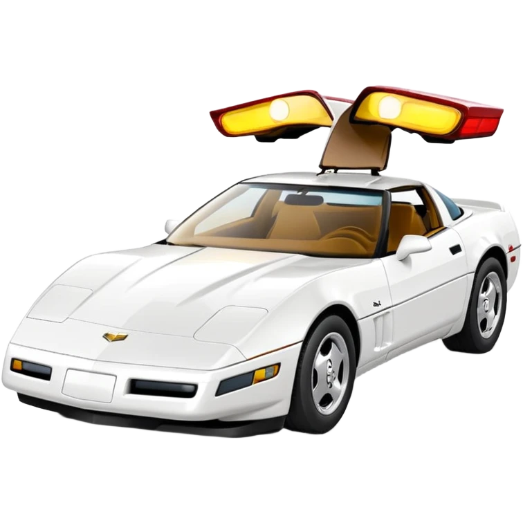 1989 Chevrolet Corvette Coupe white w pop up light emoji