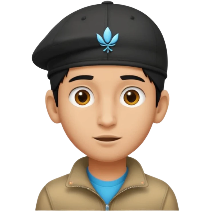  Fait un jeune indien pas trop beau avec un léger surprise un double menton et une casquette sur la tete emoji