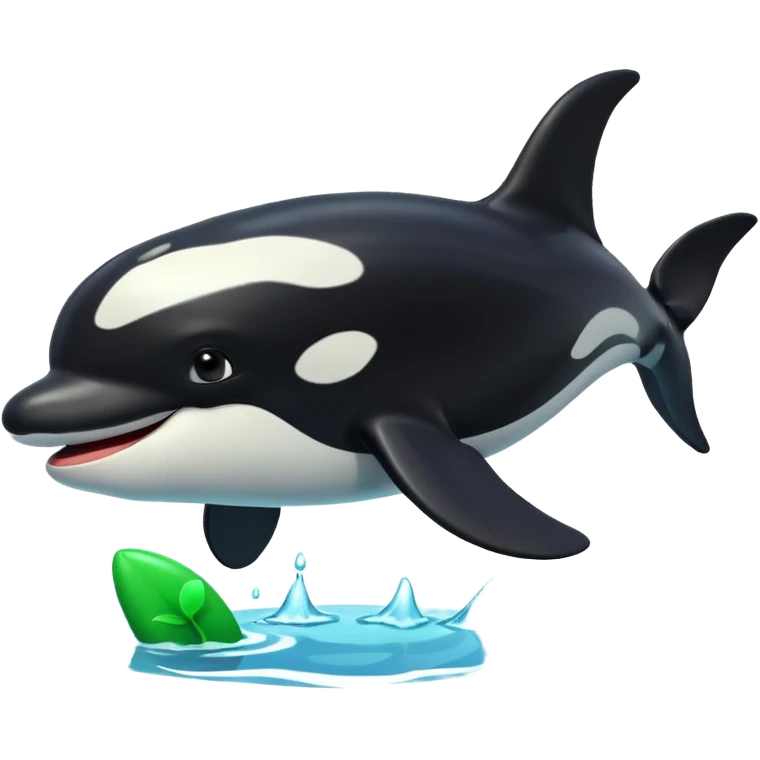 3d Cartoon orca with a green tick next to it emoji