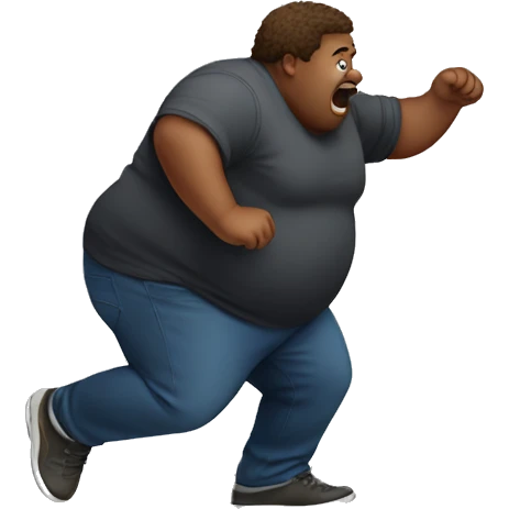 Fat person tripping on a rock emoji