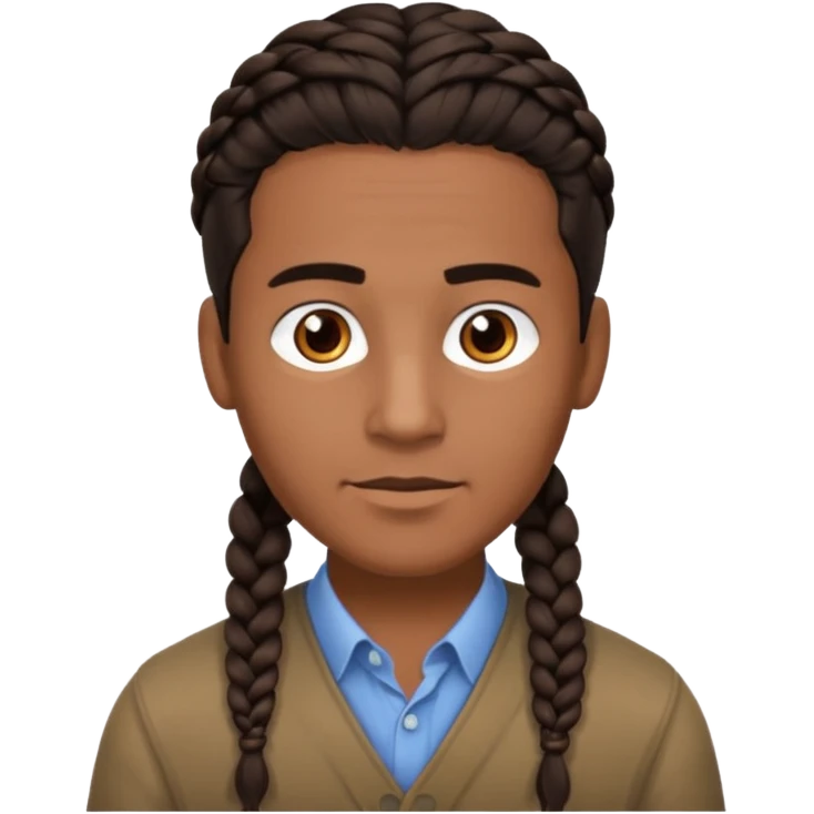 men and, haired, braided, brunet emoji