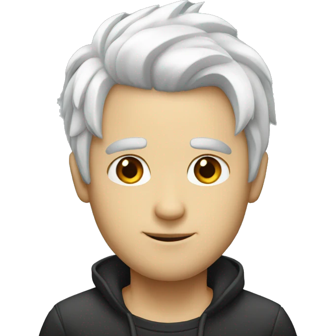 guy with half white hair other half black hair emoji