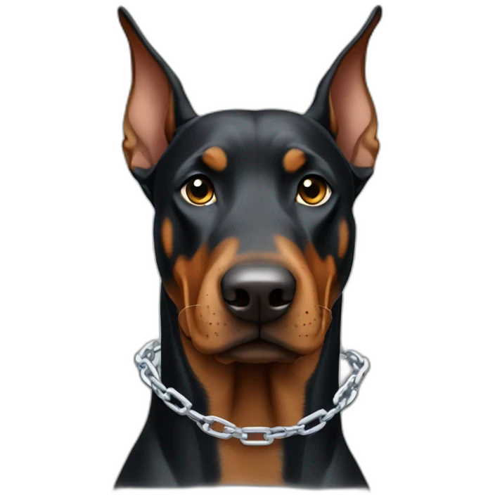 Doberman wearing chains emoji