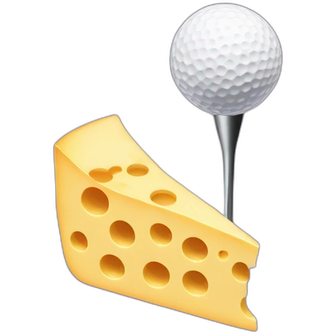 golf putter in a cheese hole emoji