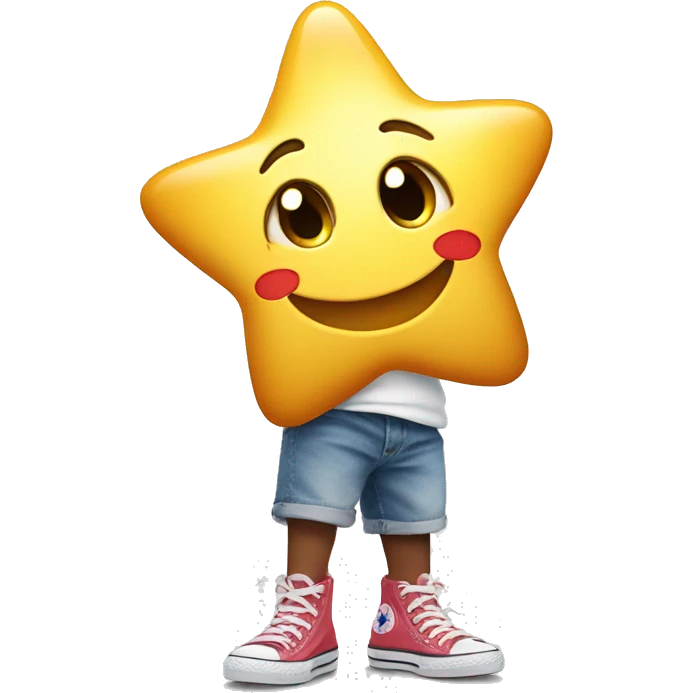 Cute smiling star wearing converse emoji