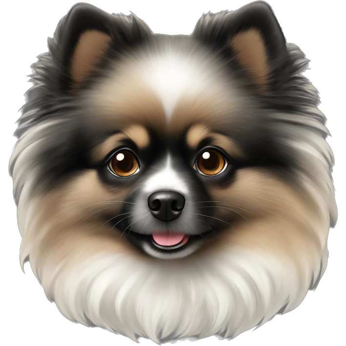 ￼ Pomeranian Black Tan Merle short leg fluffy  emoji