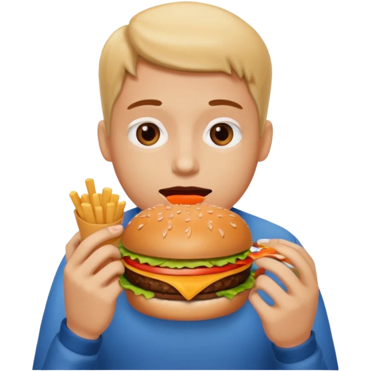 person eating a burger emoji