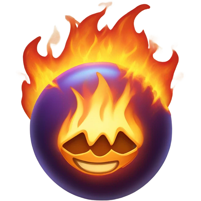 fortune telling ball in fire emoji