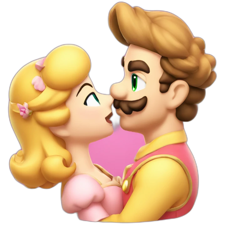 Mario kiss peach emoji