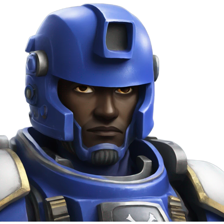 Ultramarine 40k with a white helmet emoji