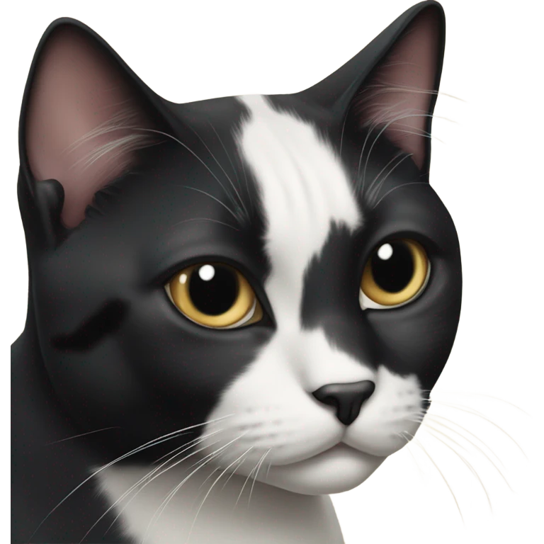 tuxedo cat with black mark on nose emoji
