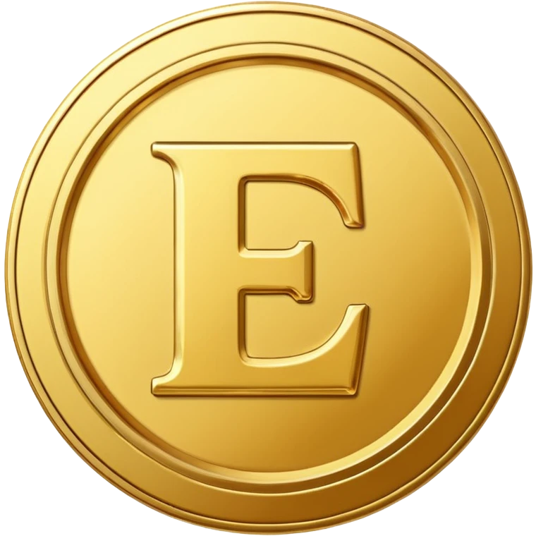 gold coin with letter E emoji