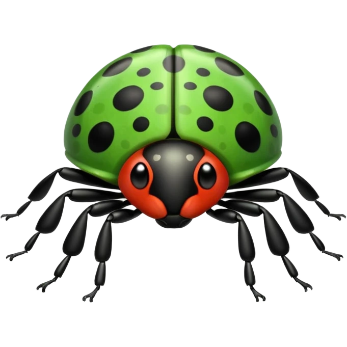  cute GREEN lady bug, 4 LEGS emoji