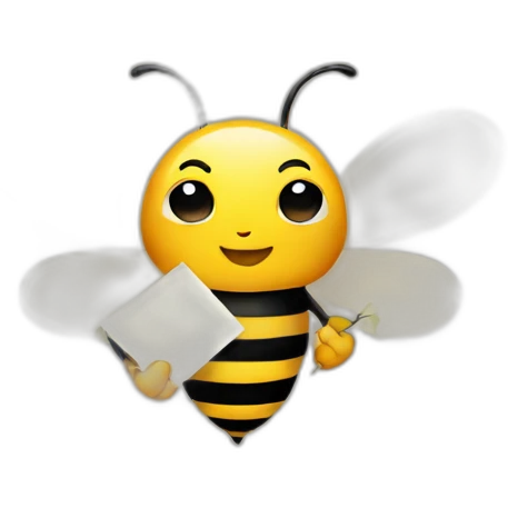 bee holding paper emoji
