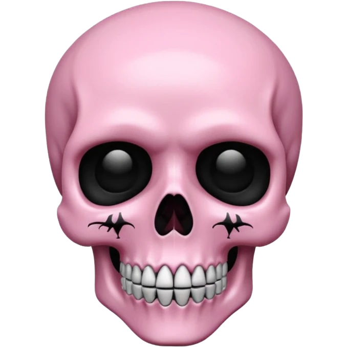 emo skull with black and pink accents emoji