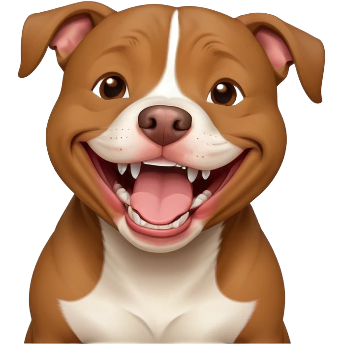 Pitbull dog laughing emoji