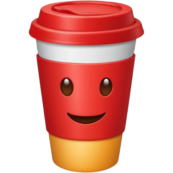 red plastic coffe with with lid  emoji