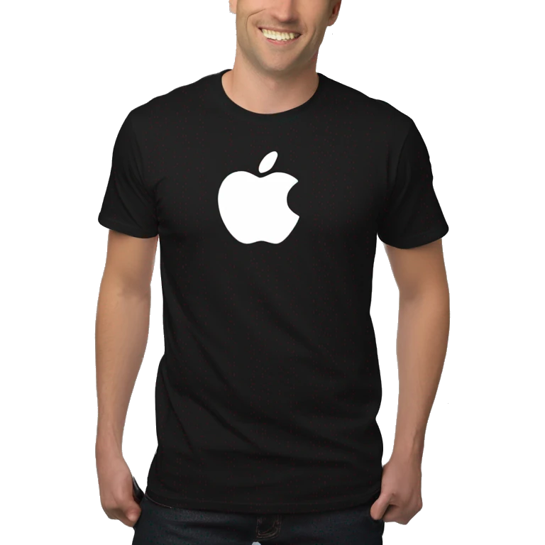 Emoji Apple White Commercial advisor Black T-shirt
 emoji