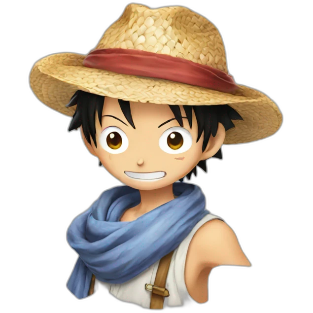 monkey d luffy with a straw hat emoji
