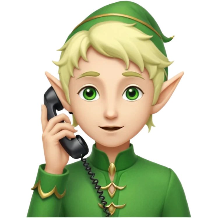 elf talking on the phone emoji
