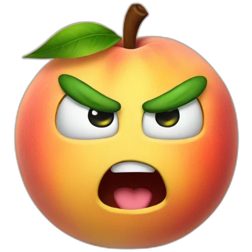 Angry peach emoji