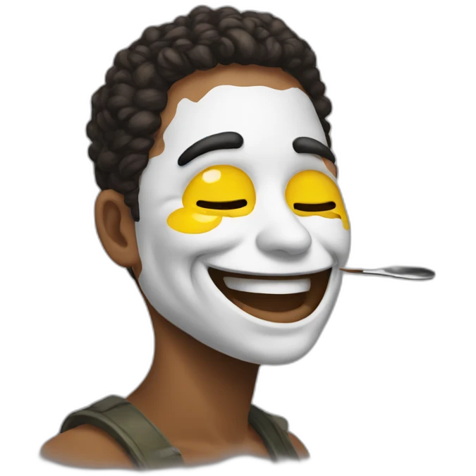 Smiley painting his face emoji