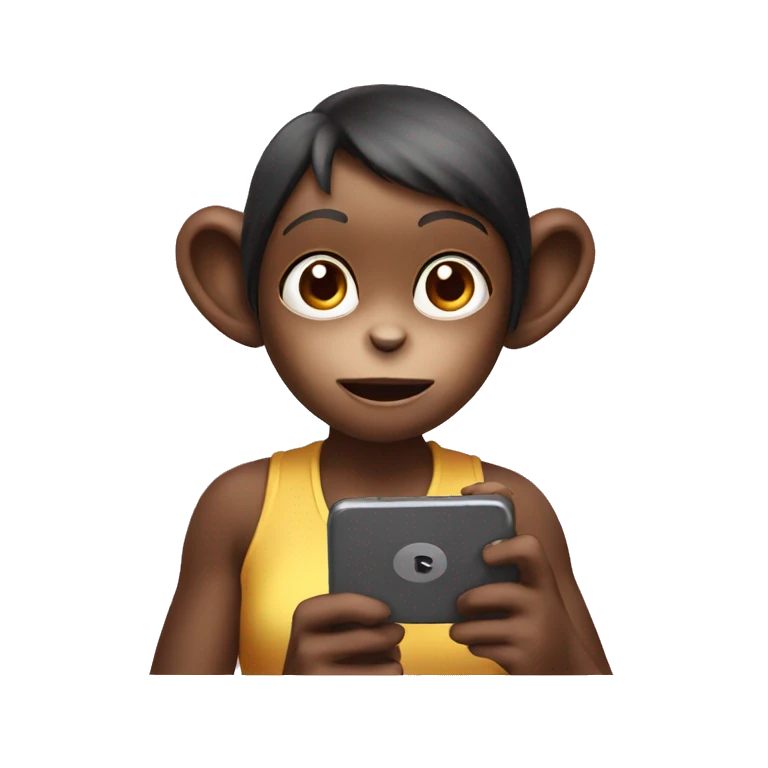Monkey girl watching phone  emoji