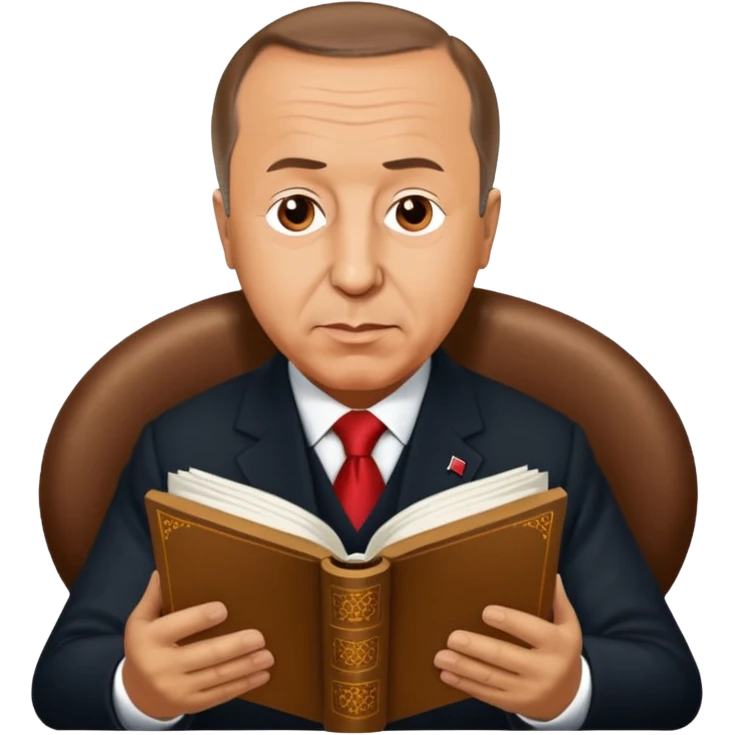 Recep Tayyip Erdoğan reading a book named "ZAM LİSTESİ" emoji