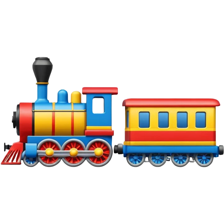 side view of a simple and colorful train emoji