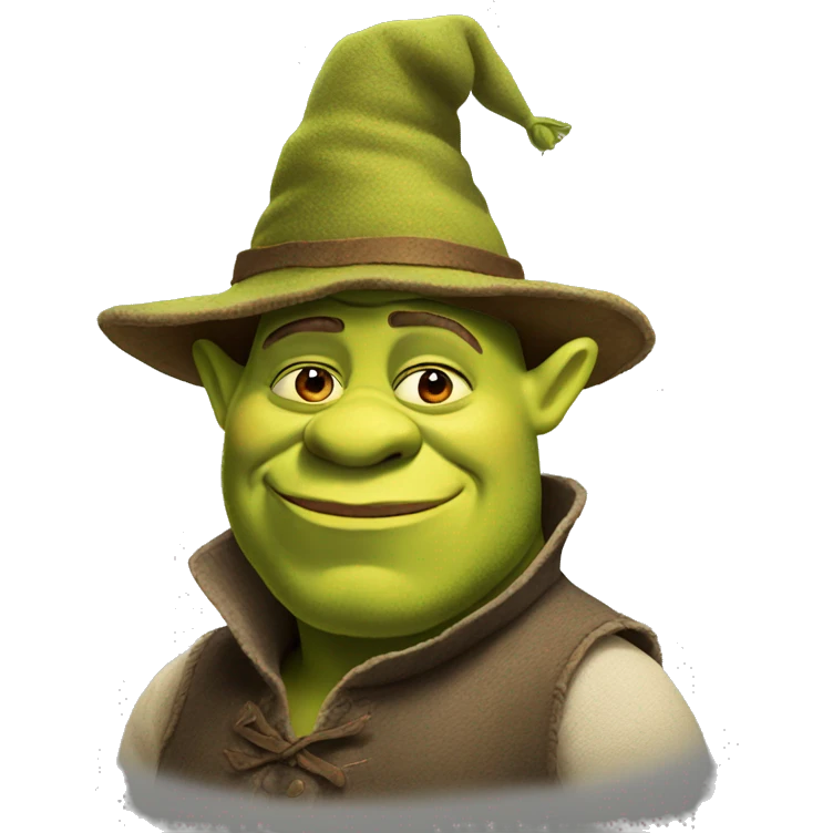 Shrek wearing a long hat emoji