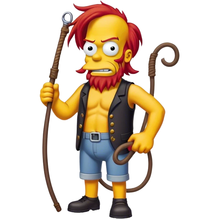 simpsons groundskeeper willie with whip emoji