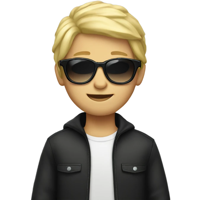 Blonde boy with sunglasses emoji