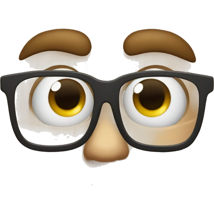 scared face with glasses emoji