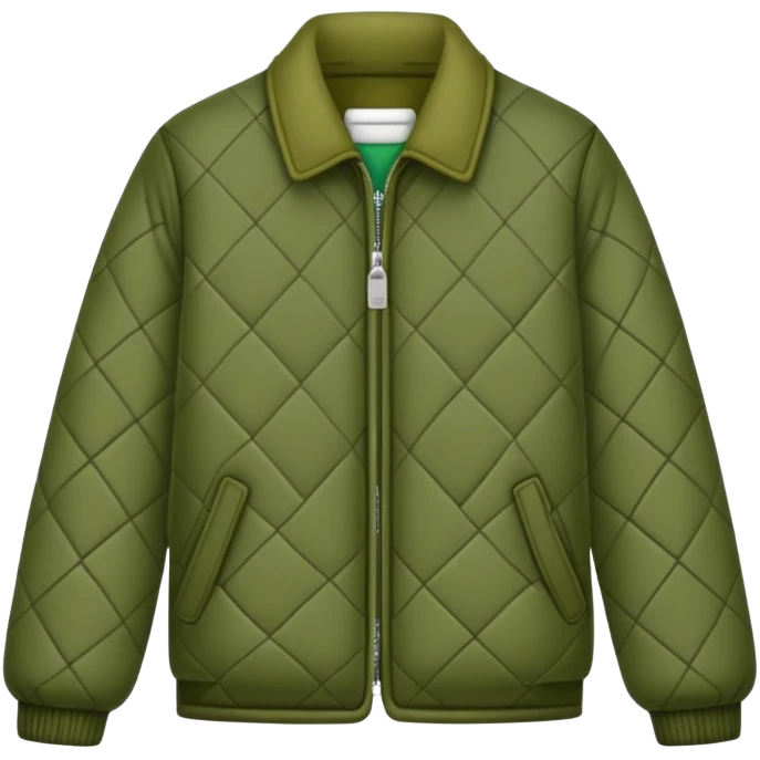 dark olive green jacket over a lighter green top emoji