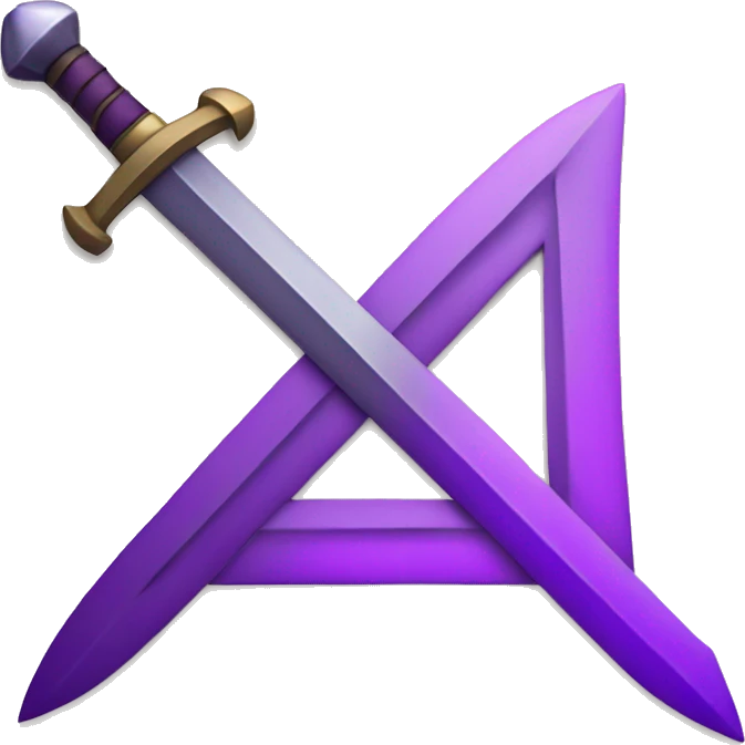 purple triangle intersected by a purple sword  emoji