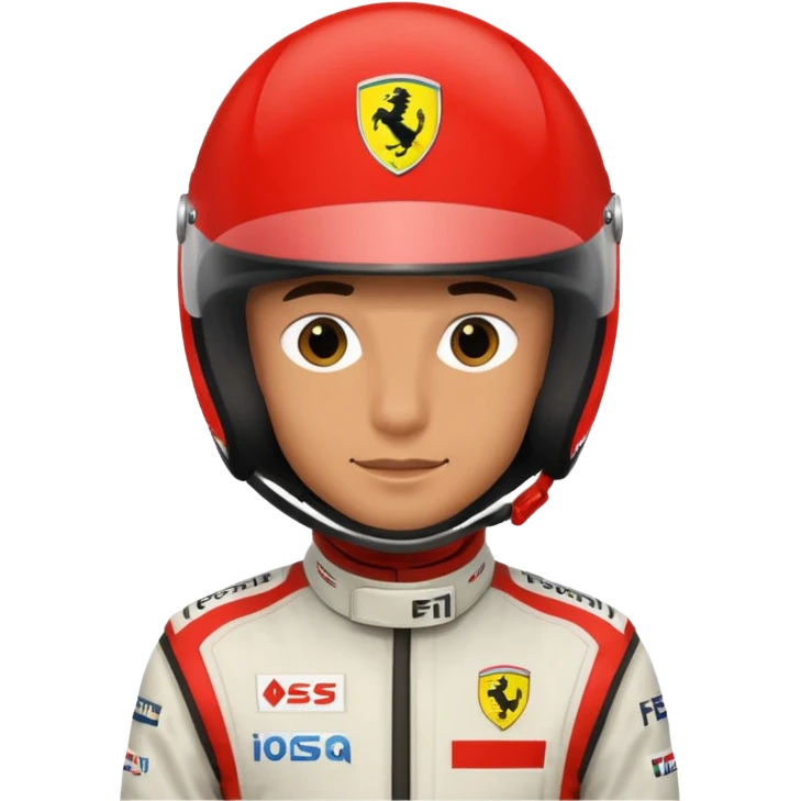 ferrari f1 driver headshot with helmet emoji